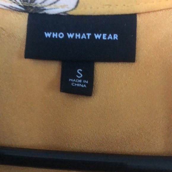 Who What Wear Belted Yellow Floral Dress with ruffle cap sleeves Size S - Picture 5 of 6